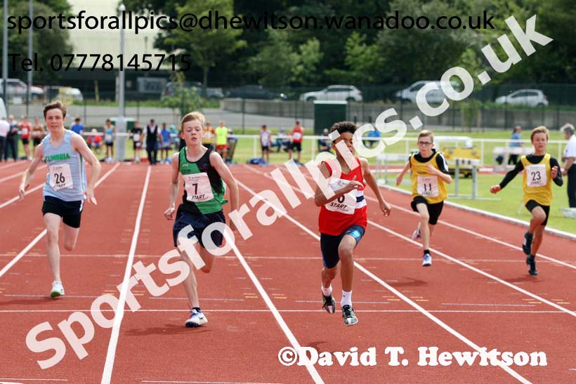 Boys under-13s 100 metres, Northern Under-13s, U-15s and 17s Championships. Photo: David T. Hewitson/Sports for All Pics